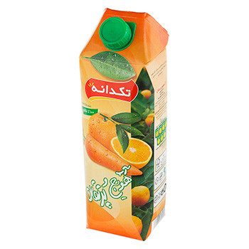 آب هویج پرتقال 1 لیتری تکدانه